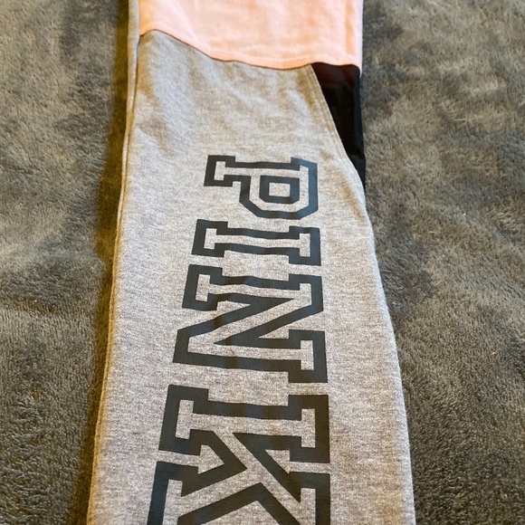 Victoria's Secret PINK Grey and Pink Leggings - Picture 3 of 4